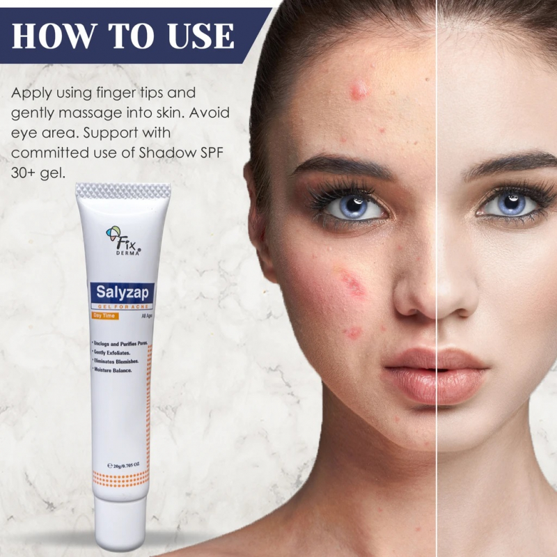 Gel làm giảm và ngăn ngừa sự hình thành nhân mụn mới Fixderma Salyzap Gel Day Time